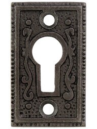 Cast-Iron Rectangular Ornate Keyhole Cover